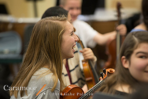 A student from Somers HS during the Calidore's Student Strings session on Thursday, November 13, 2014