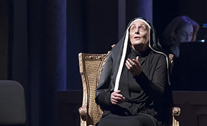 Deborah Polaski, soprano, in Dialogues des CarmÈlites by Francis Poulenc, in the Venetian Theater at Caramoor in Katonah New York on July 23, 2015.  (photo by Gabe Palacio)